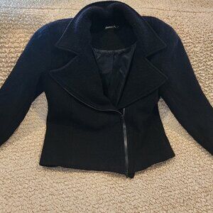 Estelle and Finn 100% Wool Moto Jacket, Black, Size 10, Gently Worn